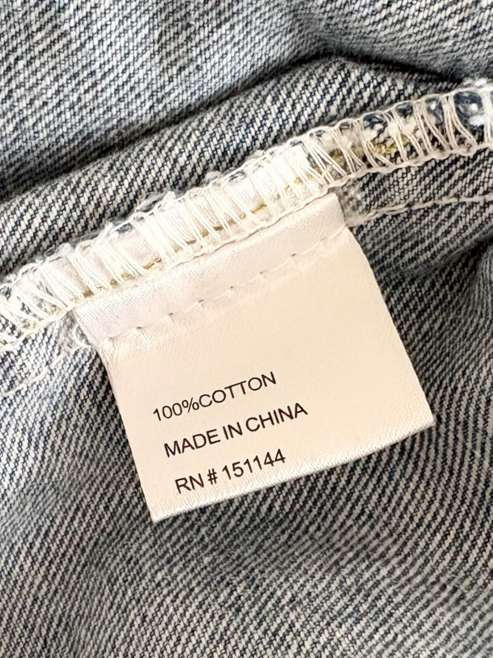 Leo & Viola Denim Jacket Distressed with Lace Crochet Details Bell Sleeve - Picture 4 of 8